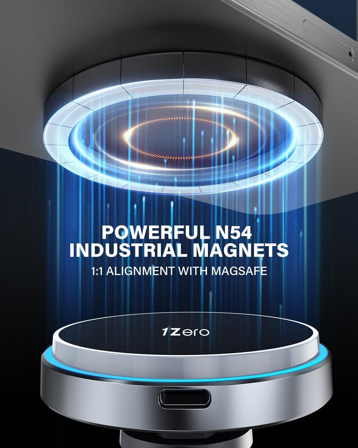 1Zero for MagSafe CD Car Mount Charger, 7.5W Fast Charging for iPhone