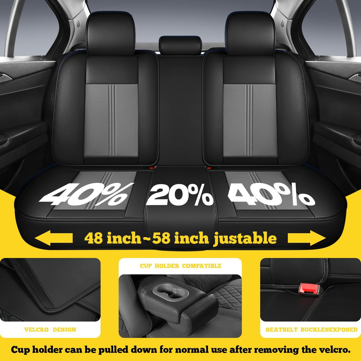 LINGVIDO Car Seat Covers Full Set (5 Seats) - Premium Perforated Nappa Leather, Waterproof Shield, Omni-Adapt Fit SUVs Sedans, Ultimate Family & Pet Protection
