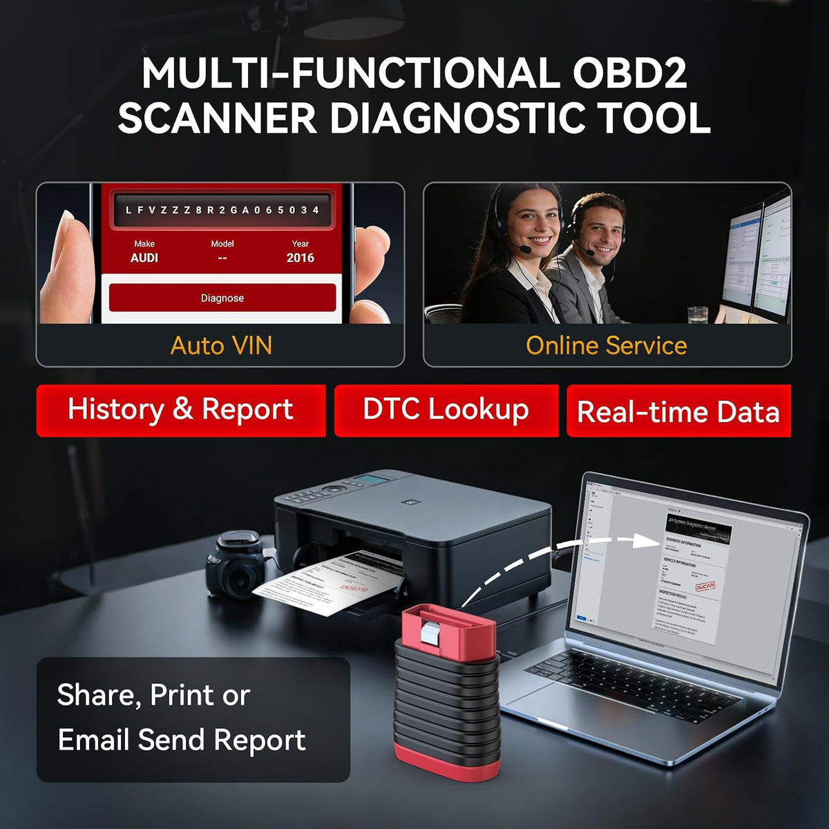 THINKCAR THINKDIAG BD6 OBD2 Scanner Bluetooth,Wireless All System Code Reader Diagnostic Tool for iOS & Android,5+ Hot Reset Bluetooth OBD2 Scanner for Car Check Engine Light, Lifetime Free Update