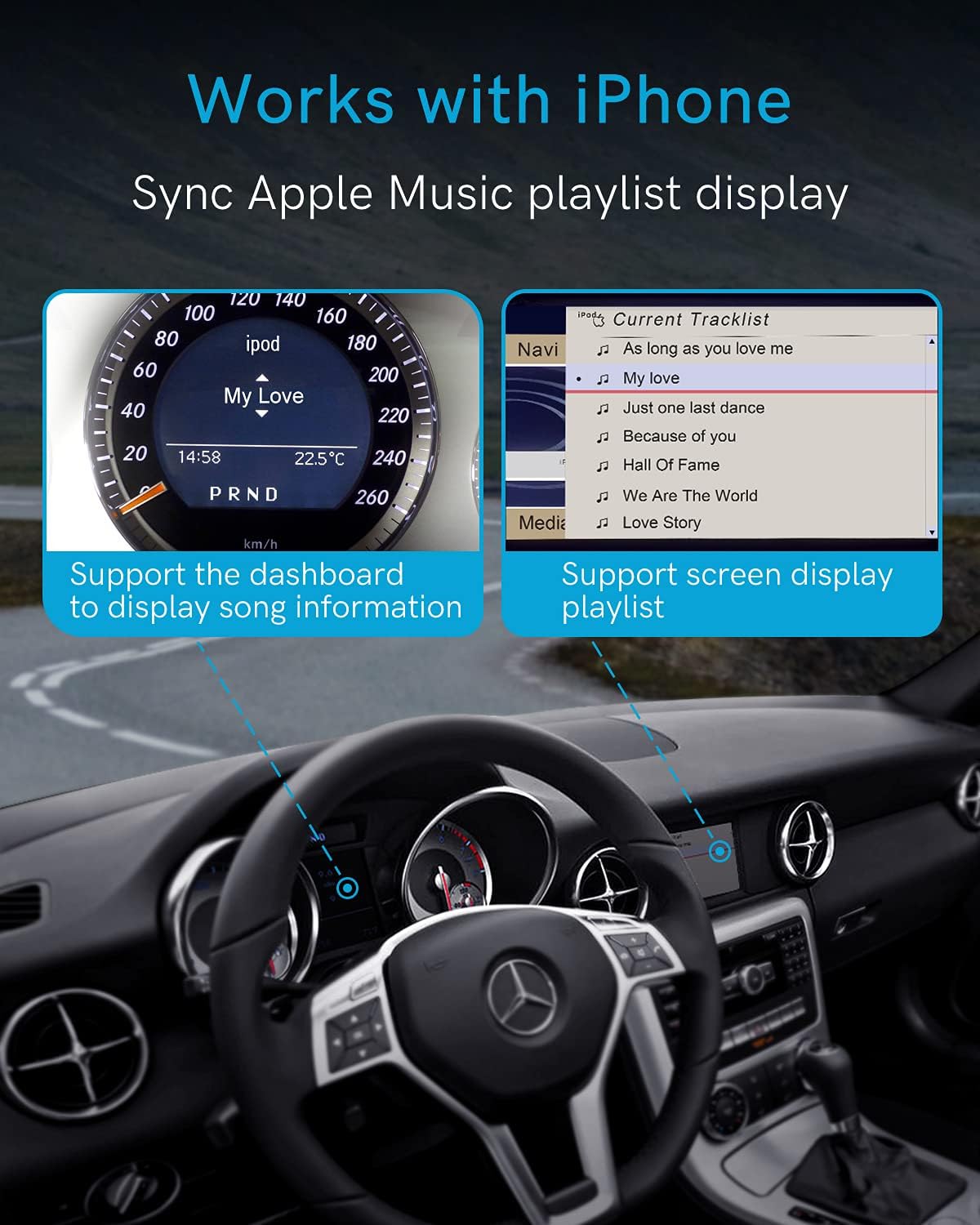 30-Pin Bluetooth Adapter for Audi TT & Mercedes-Benz(2005-2011)