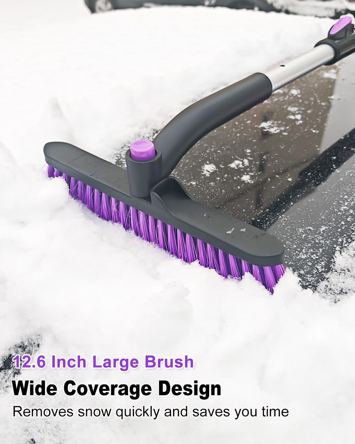 HEEYA Ice Scraper with 12.6 Inch Large Brush Head, Snow Brush for Car