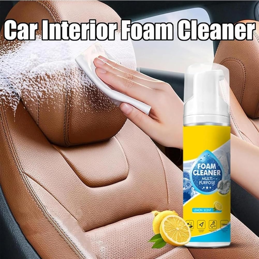 Powerful & Multipurpose Car Interior Foam Cleaner, All-Purpose Rinse-Free Foam Cleaner Spray, Cars Seat Foams Cleaners Spray, Cleaning without Pre Washing for Car & Home (3 PCS)