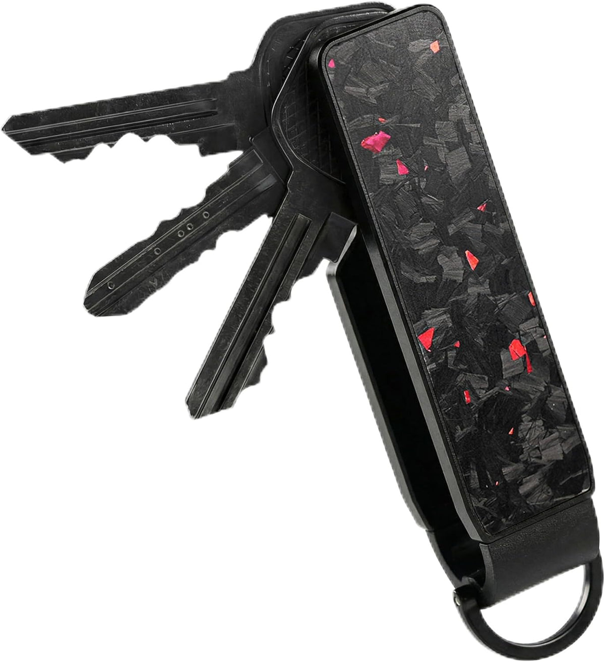 Compact Metallic Aluminum Key Organizer holder Keychain with Pocket Clip.