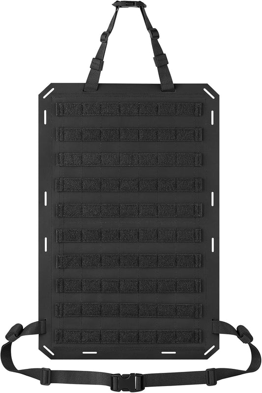 Molle Panels for Car Back Seat, Tactical Seat Back Organizer Covers for Vehicles Truck, Tactical Car Accessories Foldable for Universal Automotive (BK-Foldable)