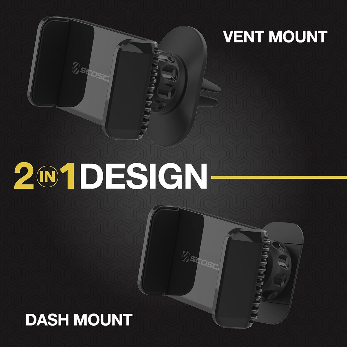 Scosche UH4DVM-SP CarMount 2-in-1 Universal Phone Vent or Dash Mount for The Car | Portable and Adjustable with 360 rotation