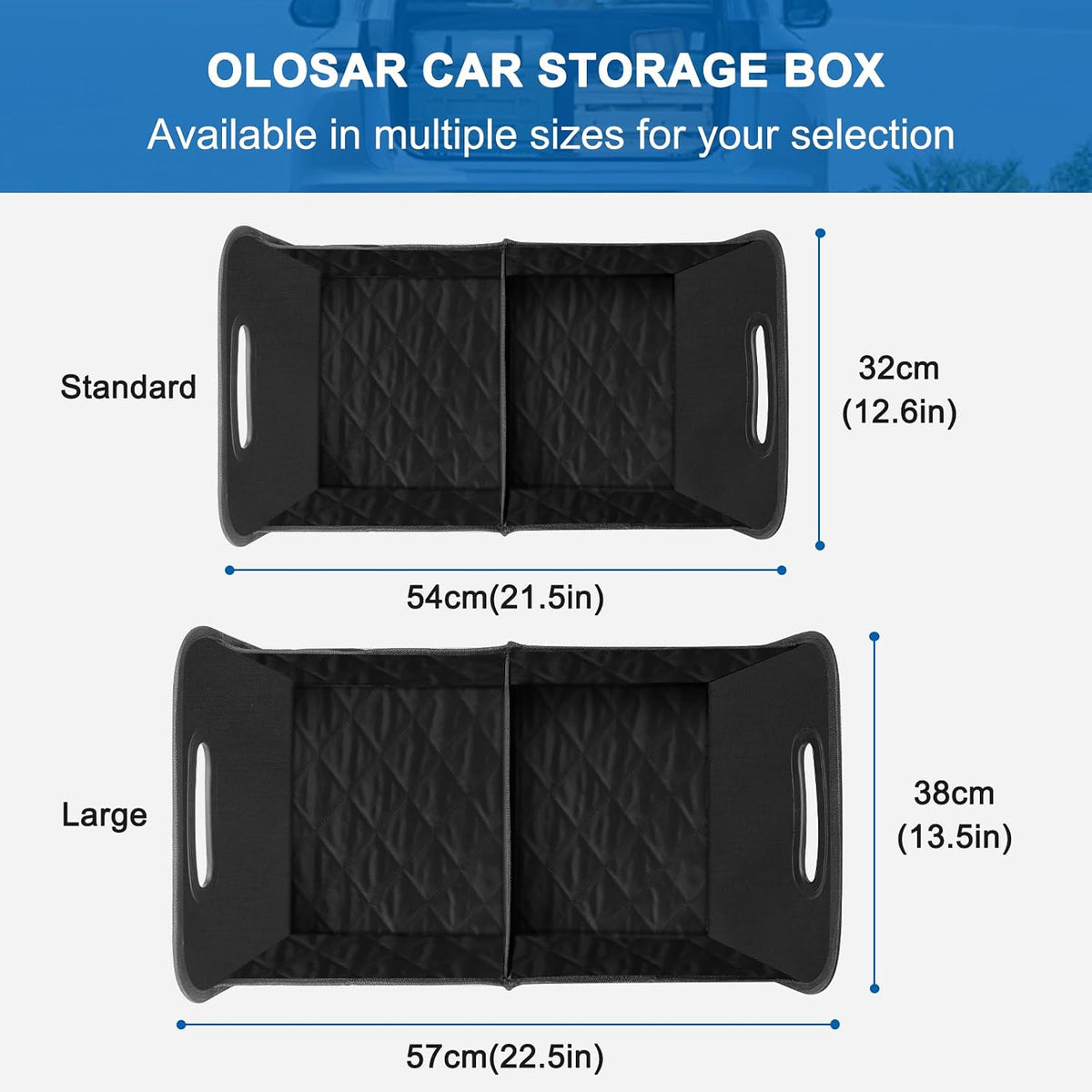 Olosar Collapsible Trunk Organizer - Portable SUV Car Accessories for Women/Men, Any Car, Mini-Van, Sunflower