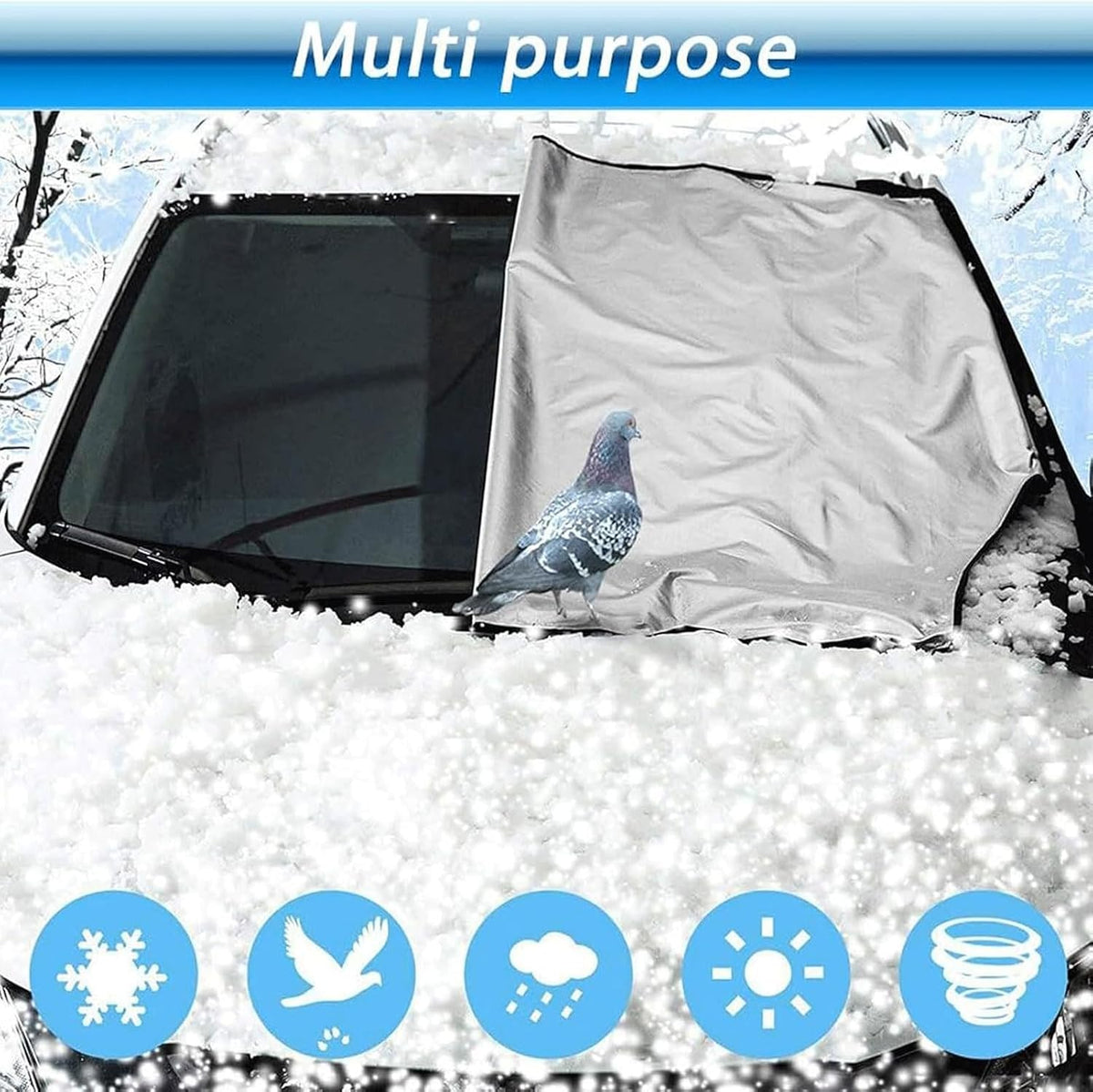 Windshield Cover for Ice and Snow for Acura MDX 2001-2019 2020 2021 2022 2023 2024 2025, Windscreen Cover Frost Protector for Winter All Weather Car Accessories,Black