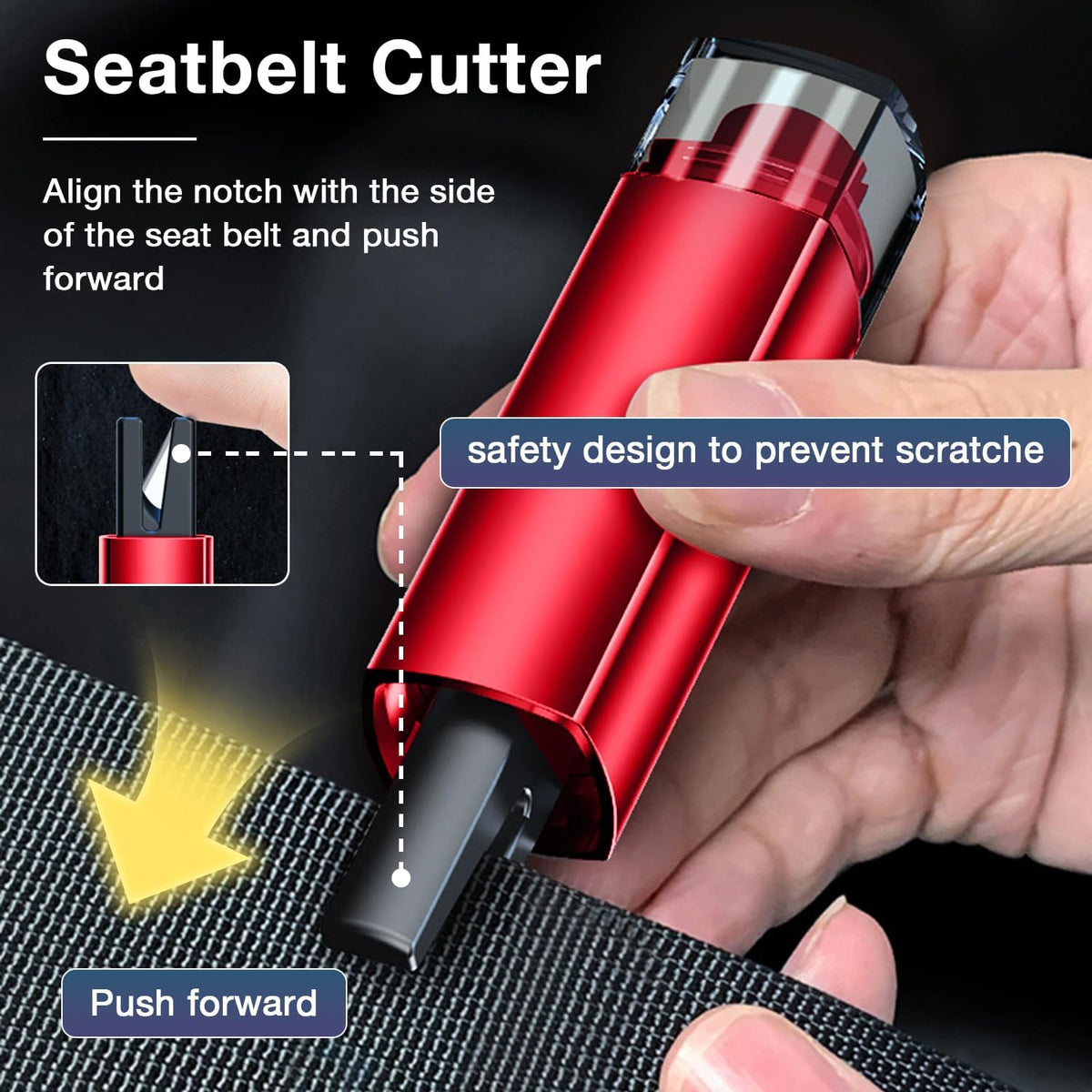 MOTORBUDDY Car Window Breaker Seatbelt Cutter and Emergency Glass Breaker