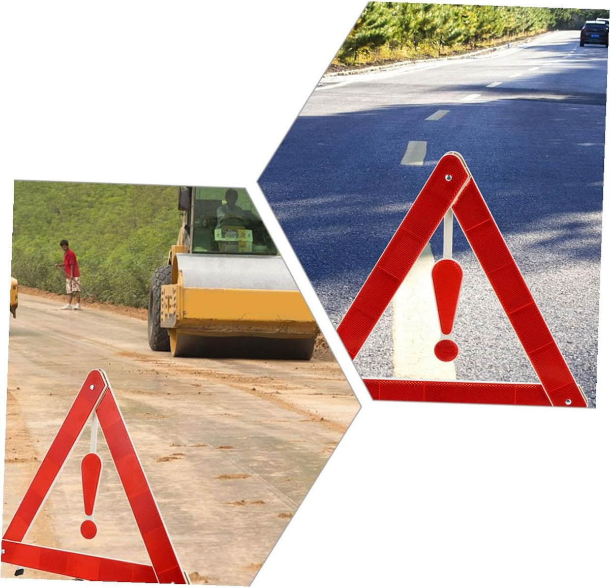 Car Warning Triangle 4Pcs Plastic Foldable Roadside Safety Kit