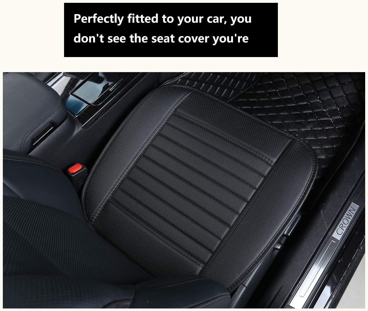 EDEALYN® Seat Bottom Cover Single Seat Cover Without Backrest PU Leather Car seat Cover - Seat Protective Cover,1pcs (Black)