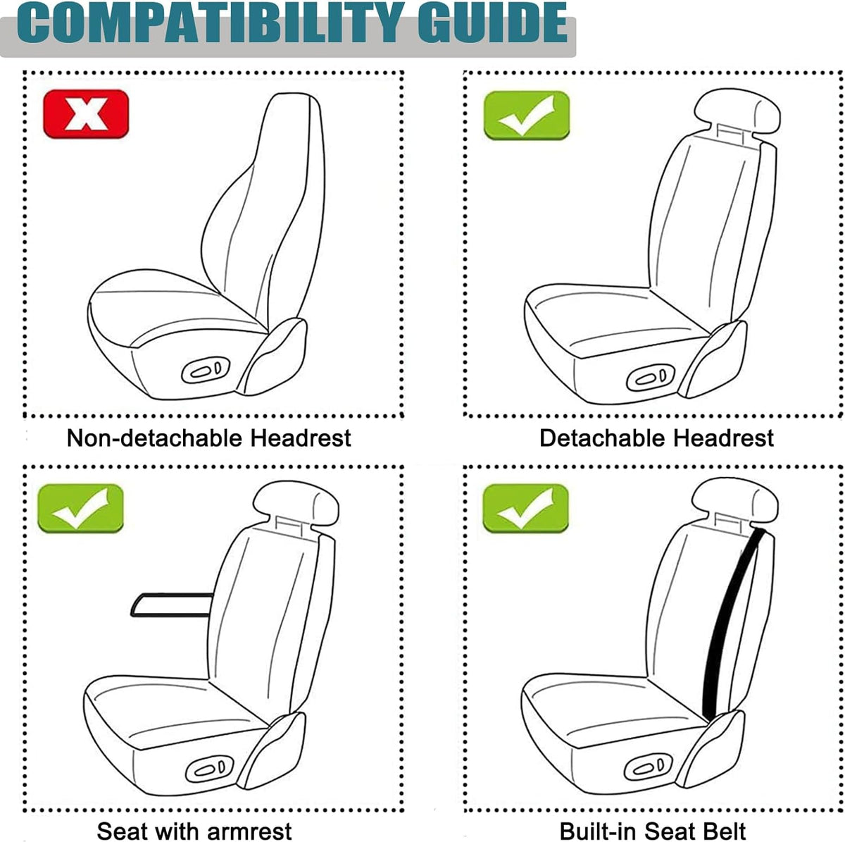 West Llama Linen Car Seat Covers-Breathable & Soft-Front Car Seat Protector Universal Fit 90% Cars,SUVs,Trucks,Diamond Pattern-1Piece,Beige