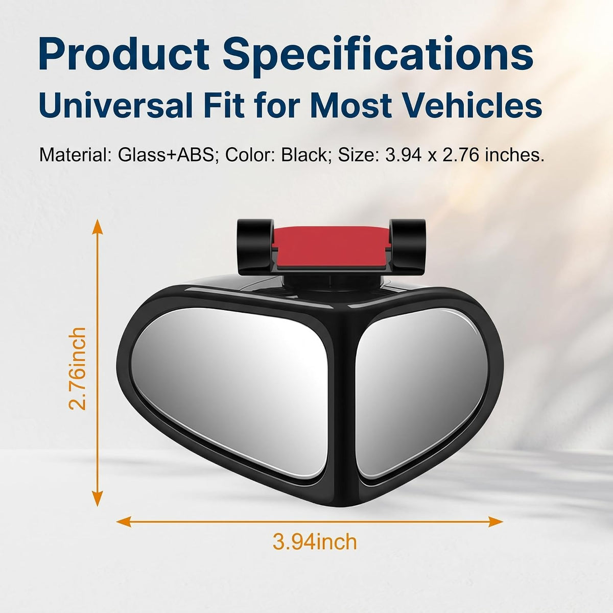 2 PCS Car Blind Spot Mirrors, Dual-sided Wide Angle Rearview Mirror, Adjustable High Definition Glass with ABS Anti-collision Housing, Reverse Parking Auxiliary Tool for Most Cars (Black)