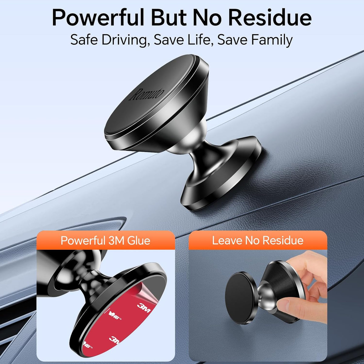【 2-Pack 】 Magnetic Phone Holder for Car Dashboard【Strong Magnet】iPhone Magnetic Phone Mount for Car Phone Holder 【4 Metal Plate】Cell Phone Holders for Your Car Mount for iPhone 17 Pro Max Air 16 15