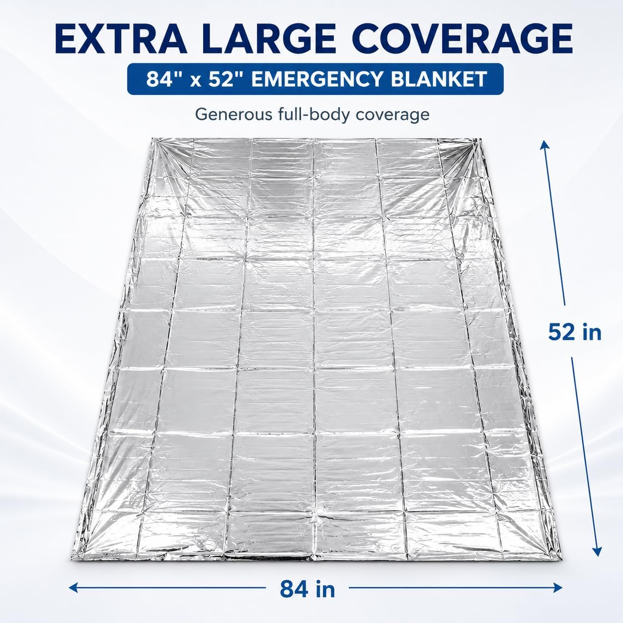 BH Lot of 50 Emergency Mylar Blankets - 84" x 52" | Mylar Emergency Blankets, Survival Foil Thermal Blankets for First Aid Kits, Camping, Hiking, Travel & Outdoor Preparedness
