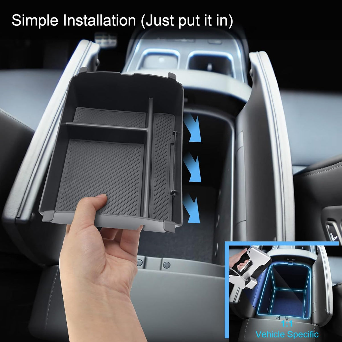 2026 2027 Palisade Center Console Organizer for Hyundai Palisade (Calligraphy) (Only fit 7-Seater with Dual-Opening Center Console), Durable ABS Console Tray Insert 2026 Palisade Accessories