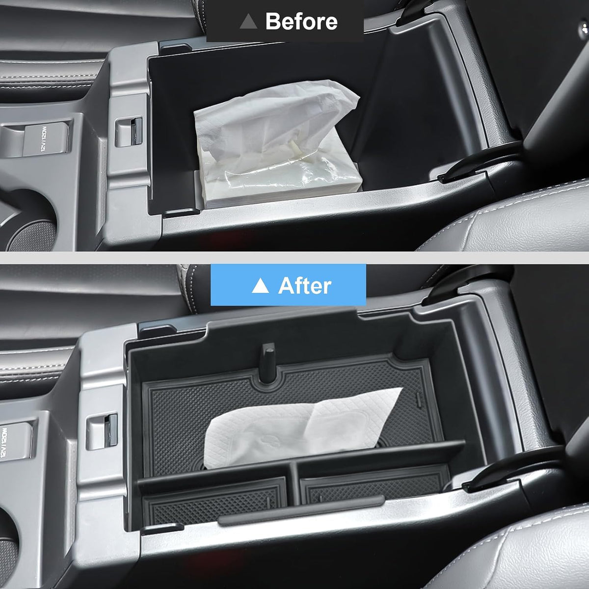 2024 2025 2026 Crosstrek Accessories Center Console Organizer for Subaru Crosstrek (Premium/Sport/Limited/Wilderness),2025 Crosstrek&Impreza Console Tray Insert Organizer with Tissue Box Holder