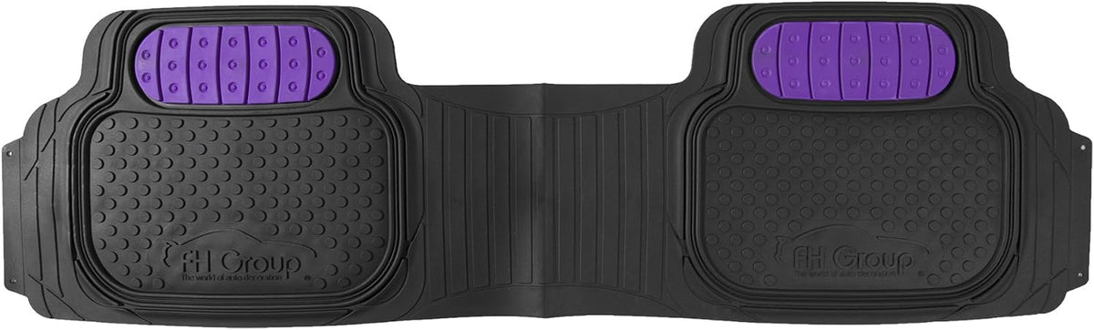 FH Group Car Floor Mats - Heavy-Duty Rubber Floor Mats for Cars, Universal Fit Full Set, Trimmable Automotive Floor Mats, ClimaProof Floor Mats For Most Sedan, SUV, Truck Floor Mats Purple