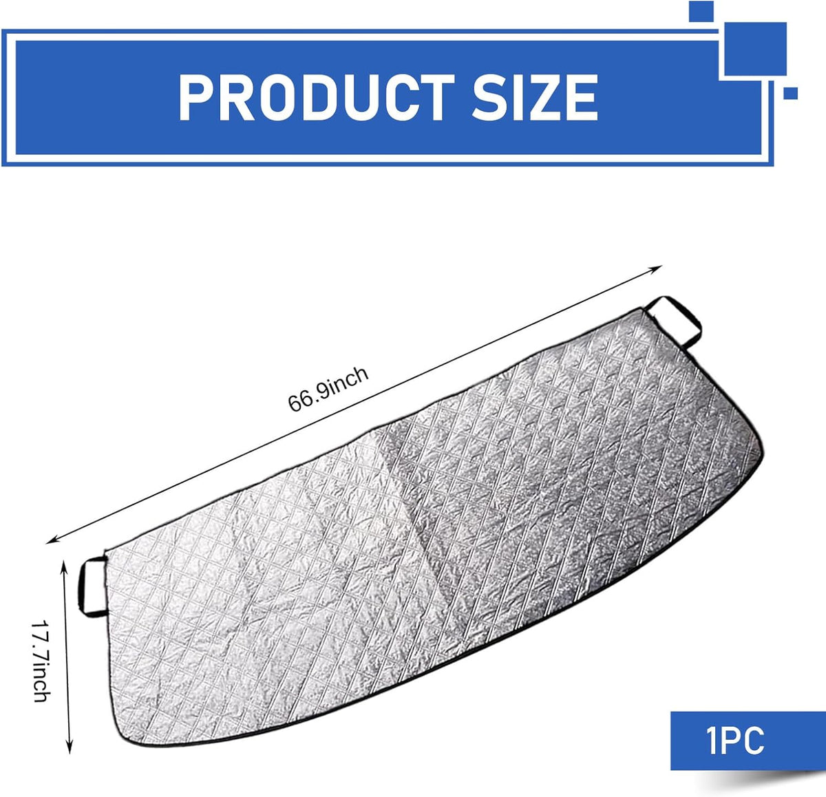 Car Windshield Cover, Anti-aging Windshield Cover for Leaves Waste Paper Rain and Snow, Sunproof & Scratchproof Vehicle Front Wiper Slot Protective Shield, for Most Cars (Silver)