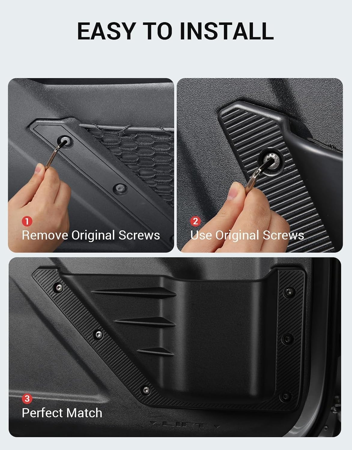Ecarzo Front Door Storage Pockets Box for 2026 2025 2024 2023 2022 2021 Bronco 2/4 Cup Holder Side Organizer Storage Expansion Interior Accessories 2 PCS