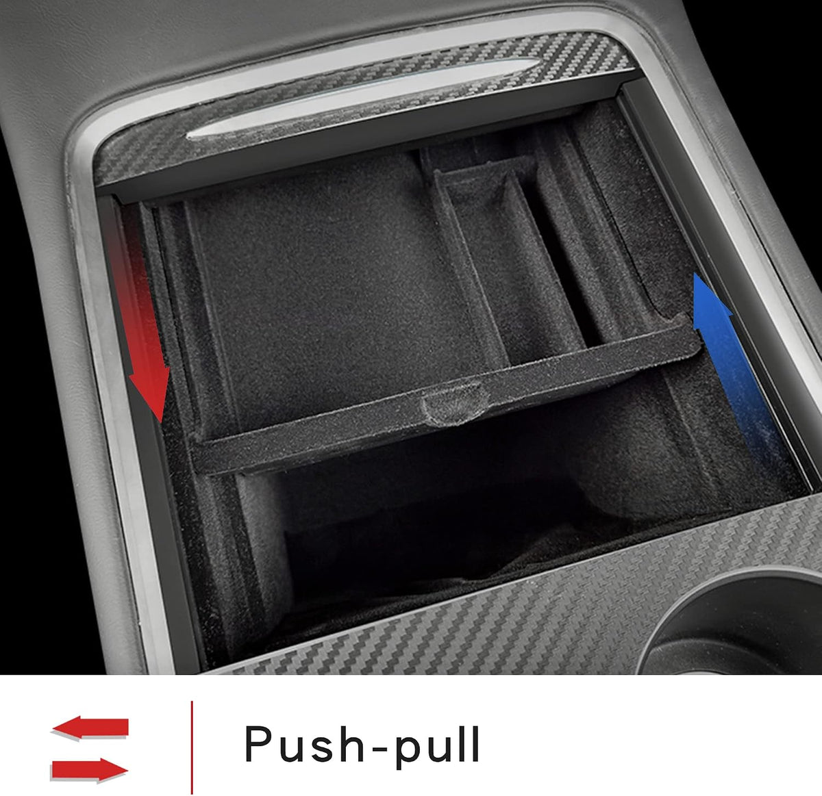 Center Console Organizer Tesla Model Y/3 Flocked Armrest Accessories for Storage Compatible with 2021 2022 2023 Model 3 Model Y(3 Pcs Set)