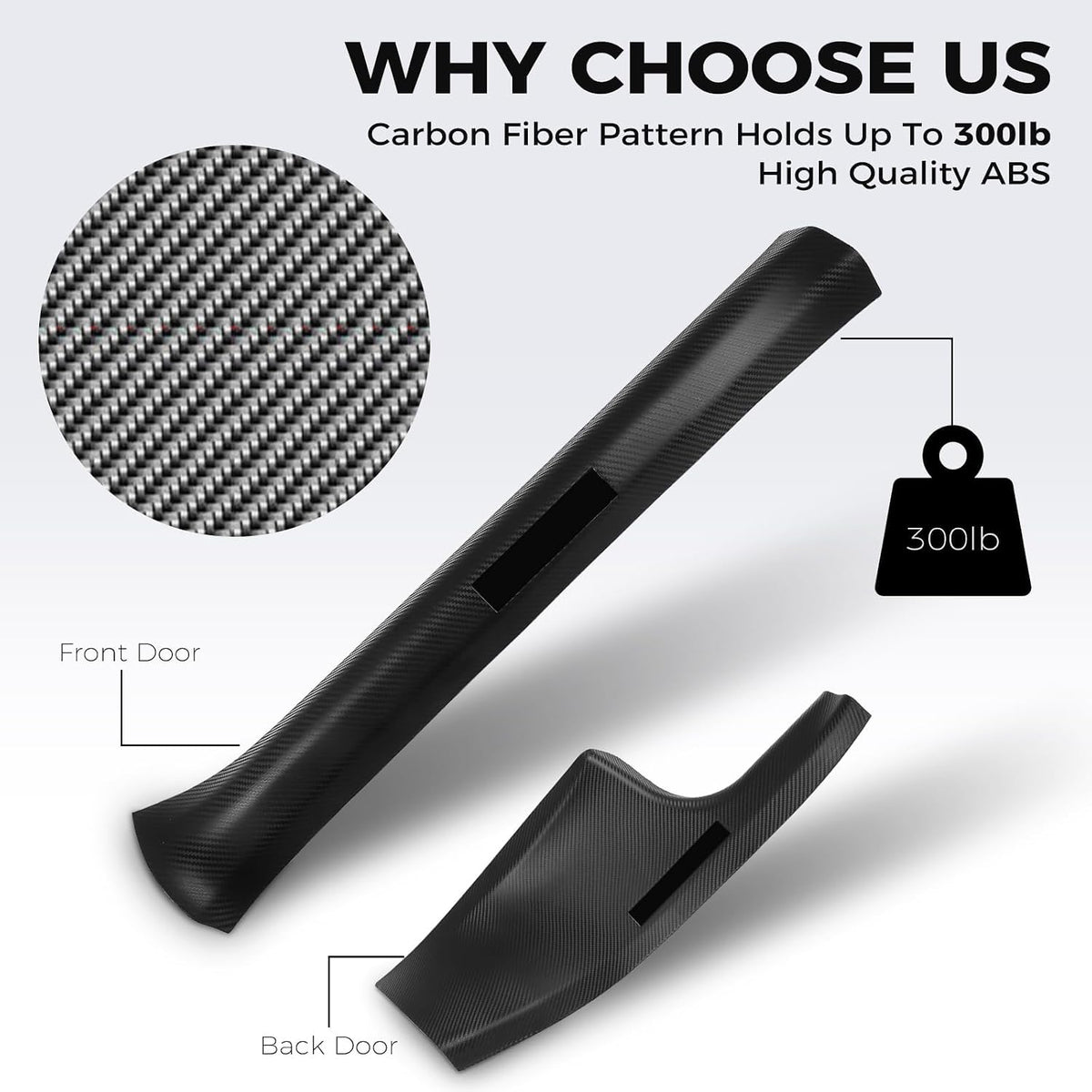 4 Pcs Door Sill Protector for Tesla Model Y 2019-2024 Only for 5 Seater - Carbon Fiber Scuff Plate Guards with Installation Kit Front & Rear Pedal Kick Protection Fit for Tesla Model Y Accessories