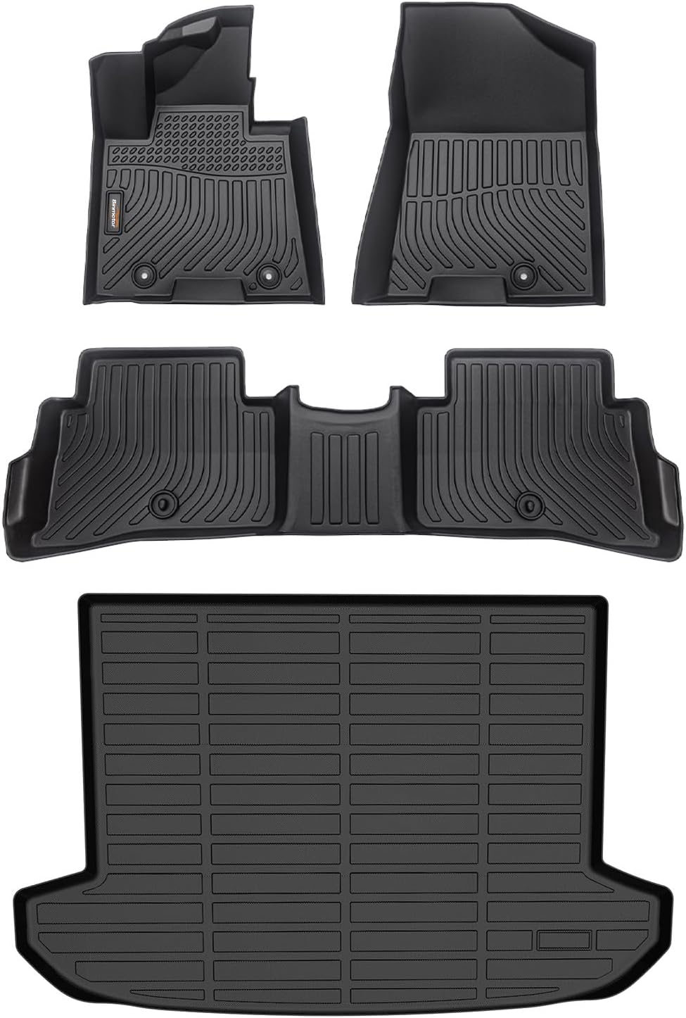 Binmotor-All Weather Floor Mats Cargo Liner Full Set for Kia Sportage 2017-2022 (Only Gas Models), Heavy Duty Car Floor Liners for Sportage Accessories