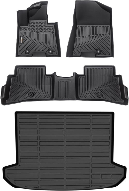 Binmotor-All Weather Floor Mats Cargo Liner Full Set for Kia Sportage 2017-2022 (Only Gas Models), Heavy Duty Car Floor Liners for Sportage Accessories