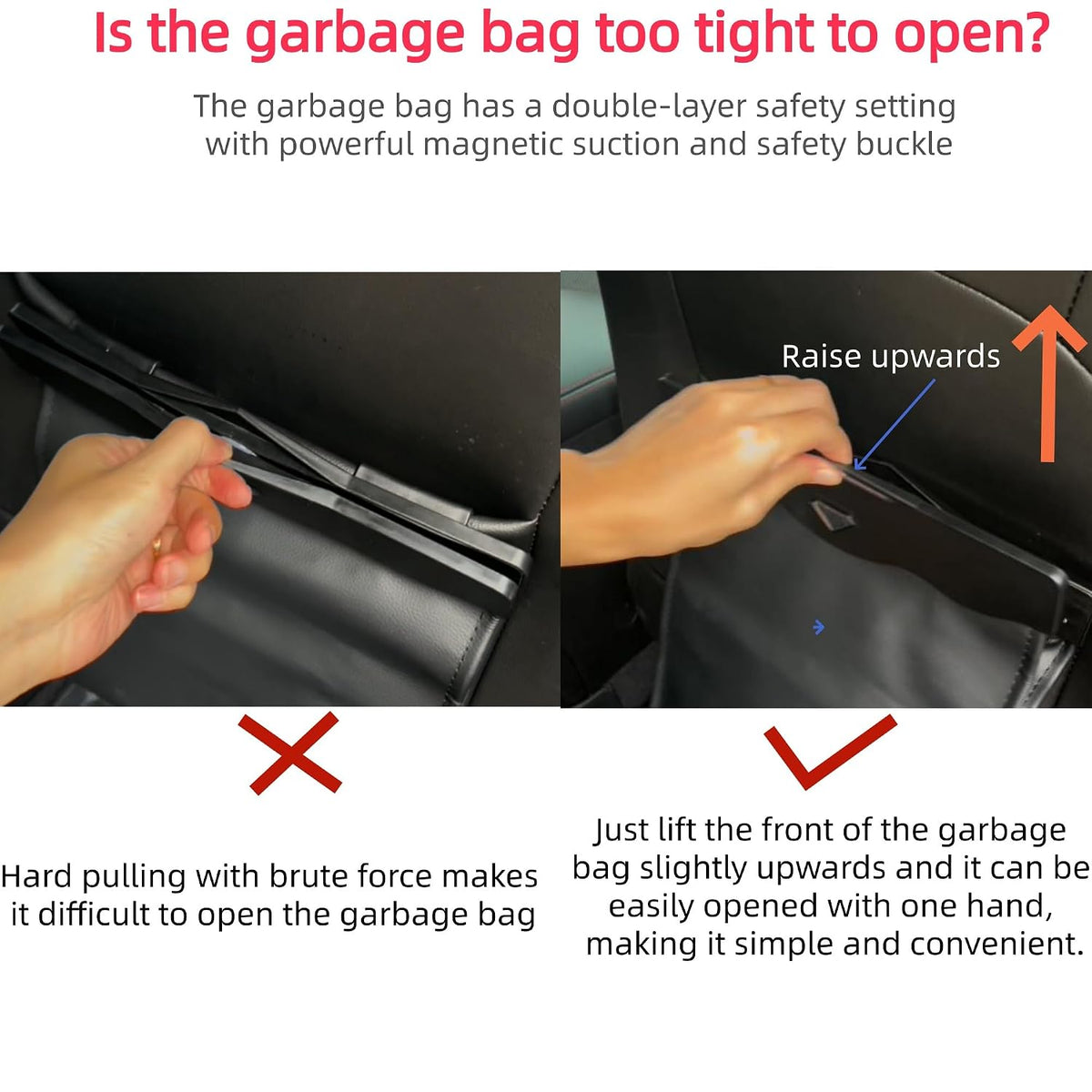 Car Leather Trash Bag Smart LED Waterproof Organizer Storage Garbage Can (Brown)