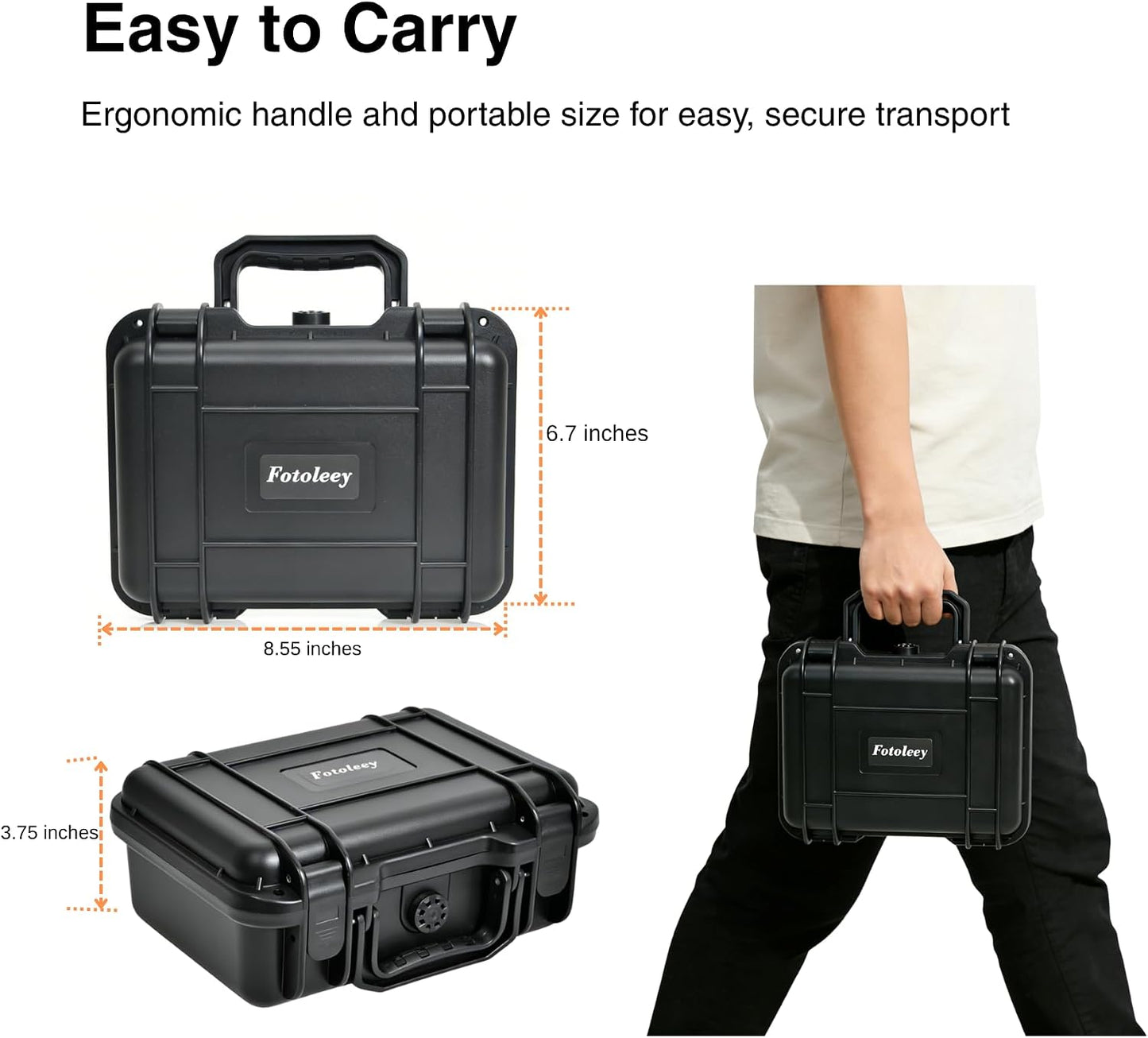 Carrying Case for XbotGo Falcon | Waterproof, Shockproof & Dustproof, Secure Lock & Ventilation System, Durable PP Plastic with EVA, Storage & Travel