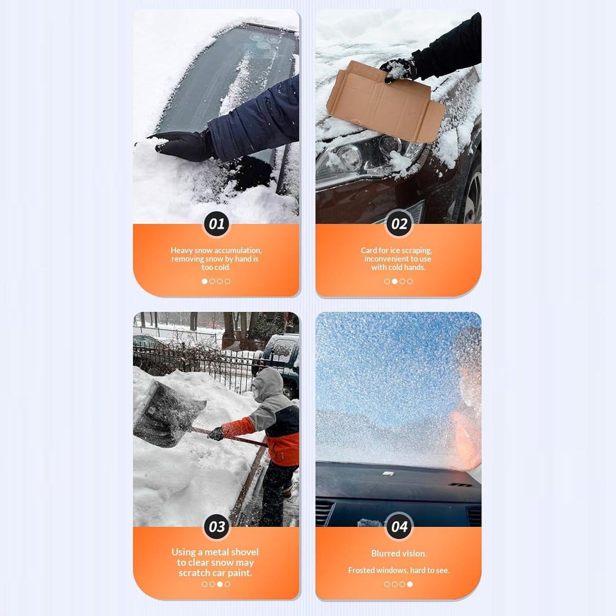 2-in-1 Snow Brush for Car with Ice Scraper Extendable & Removable 360° Pivoting Brush Head, EVA Foam Grip for SUV, Trucks, Auto
