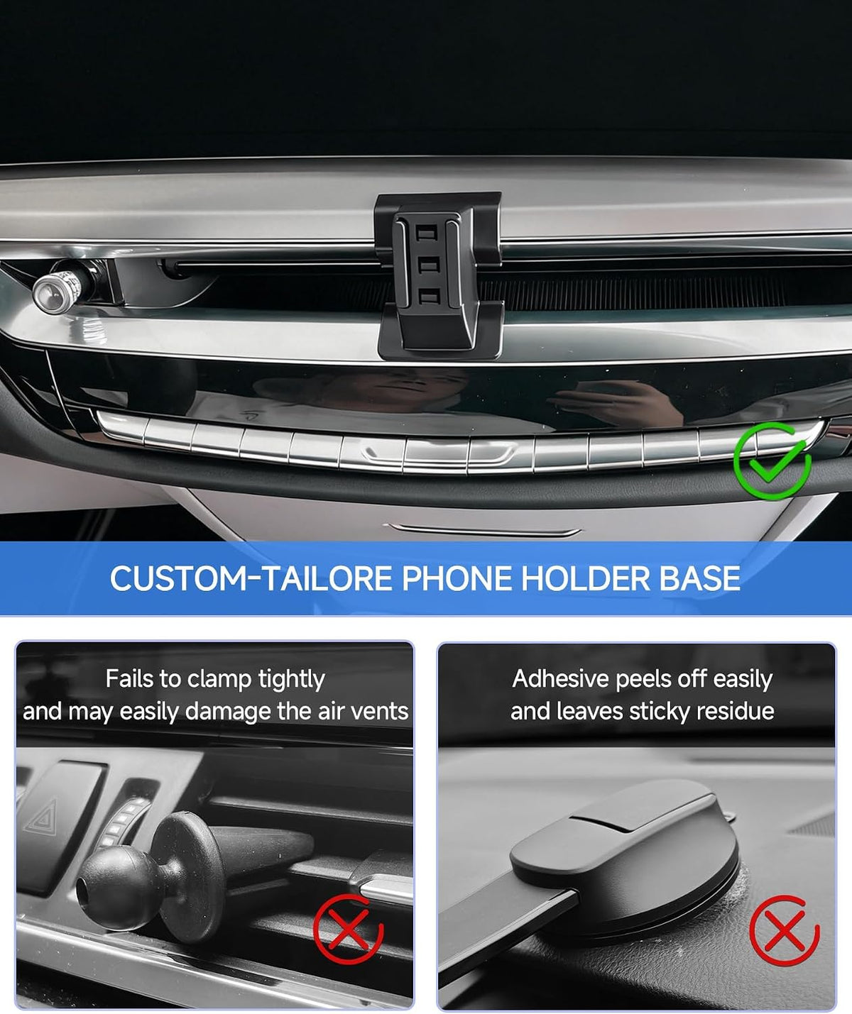 Qi2.2 25W Wireless Charger Car Phone Mount for Cadillac Lyriq 2023-2026