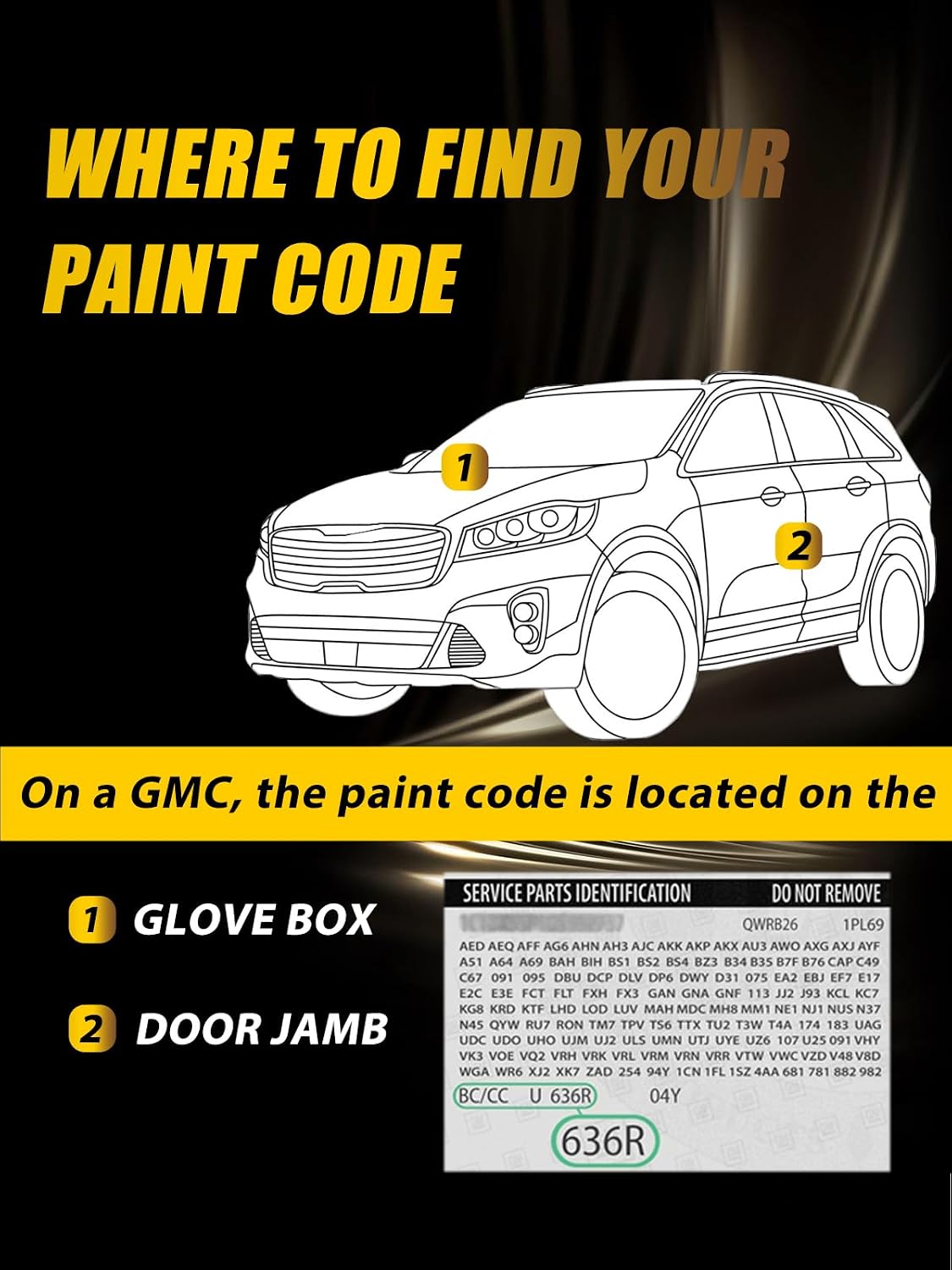 Touch Up Paint for GMC Downpour Metallic(GXP/WA136H) Car Touch Up paint Genuine Exact Color Code Compatible With GMC Vehicle