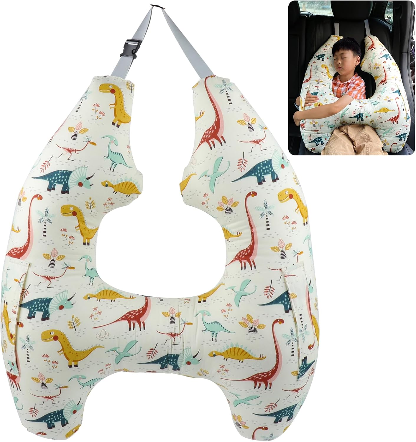 Car Pillow for Kids,H-Shape Travel Pillow for Child Sleeping Neck Shoulder Support Car Seat Pillow A Sleeping Artifact Suitable for Road Trips of Adults and Children Travel Pillow for Kids