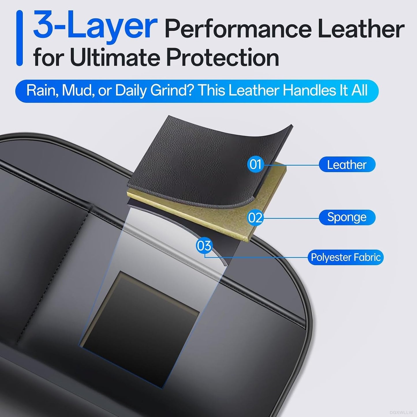 Backseat Car Organizer Leather Back of Seat Car Organizers for Kids Drivers Waterproof Kick Mats Seat Back Protector with Large Capacity 6 Storage Pockets