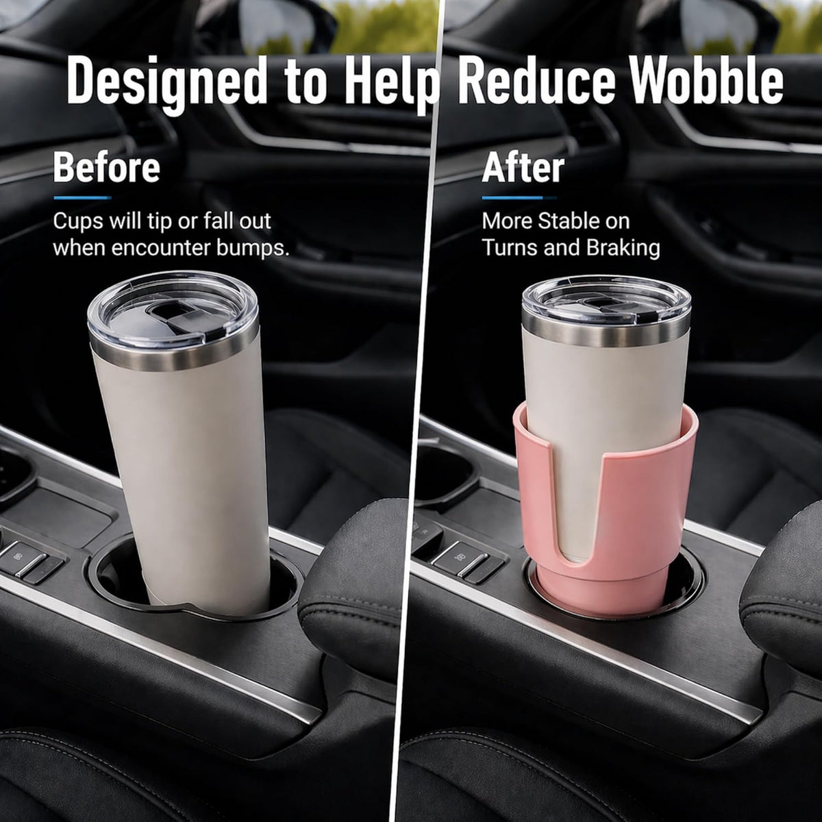 Car Cup Holder Expander for 32-40oz Large Bottles & Tumblers