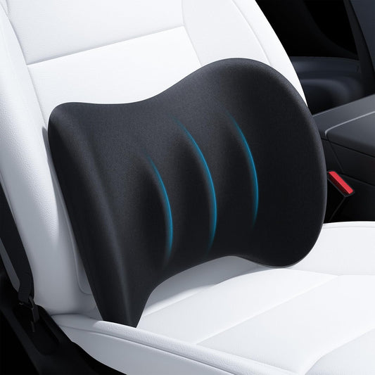 Wigoo Lumbar Support Pillow for Car-Office Chair, Black 1-Pack
