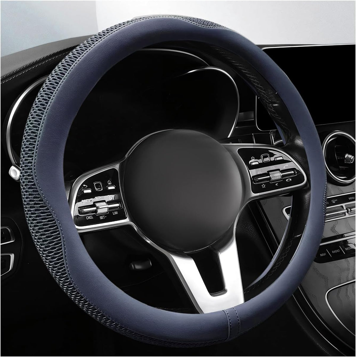 Breathable Car Steering Wheel Cover, Green