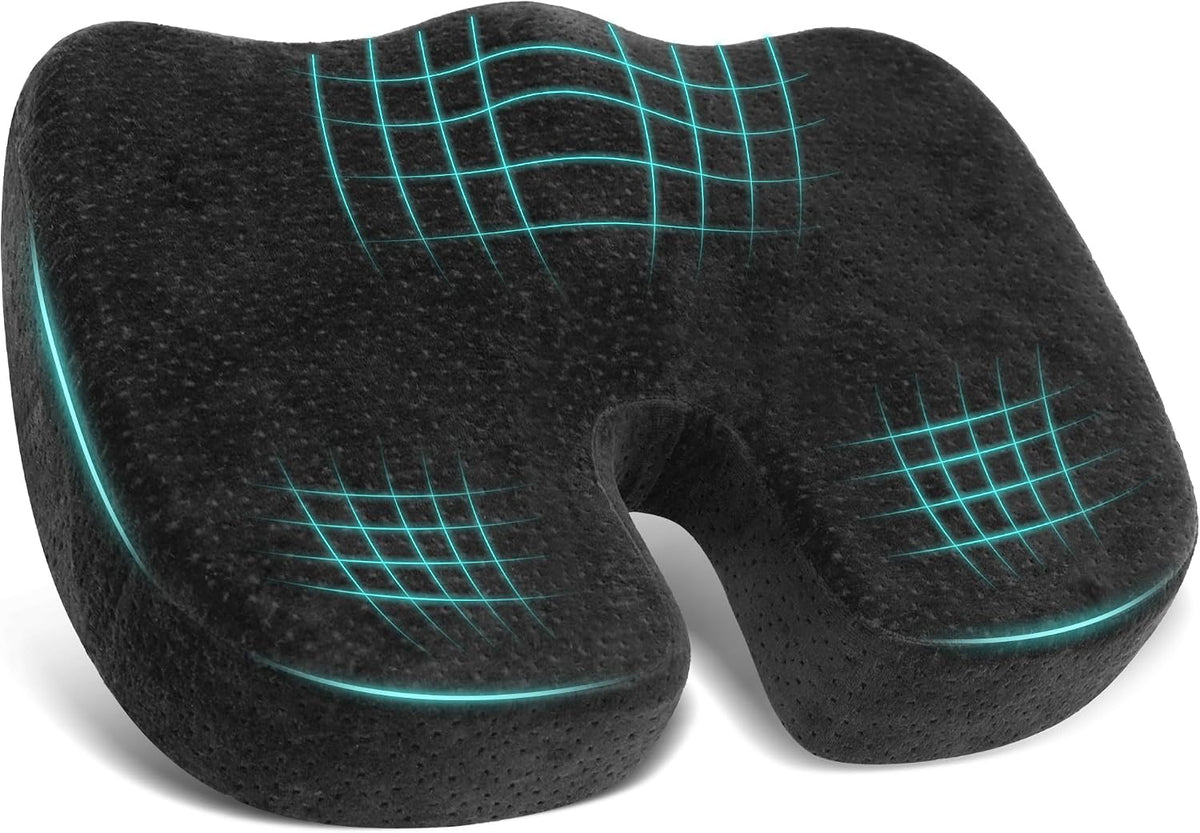 Memory Foam Seat Cushion for Office,Ergonomic Firm Support for Long Sitting