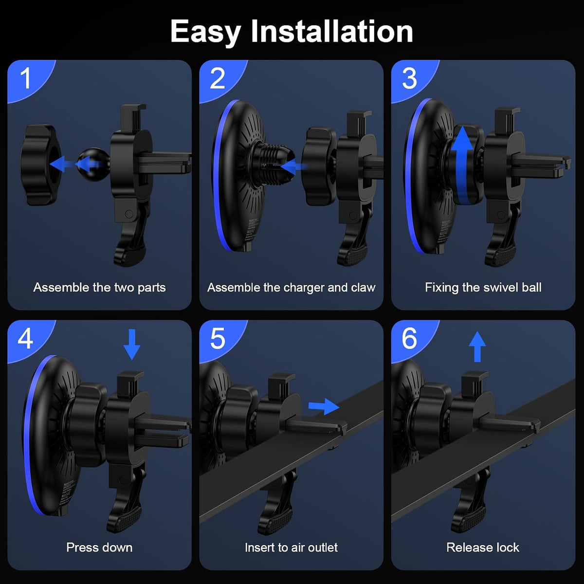 for Samsung Car Charger Wireless Car Mount Charger for Galaxy S26 Ultra S25