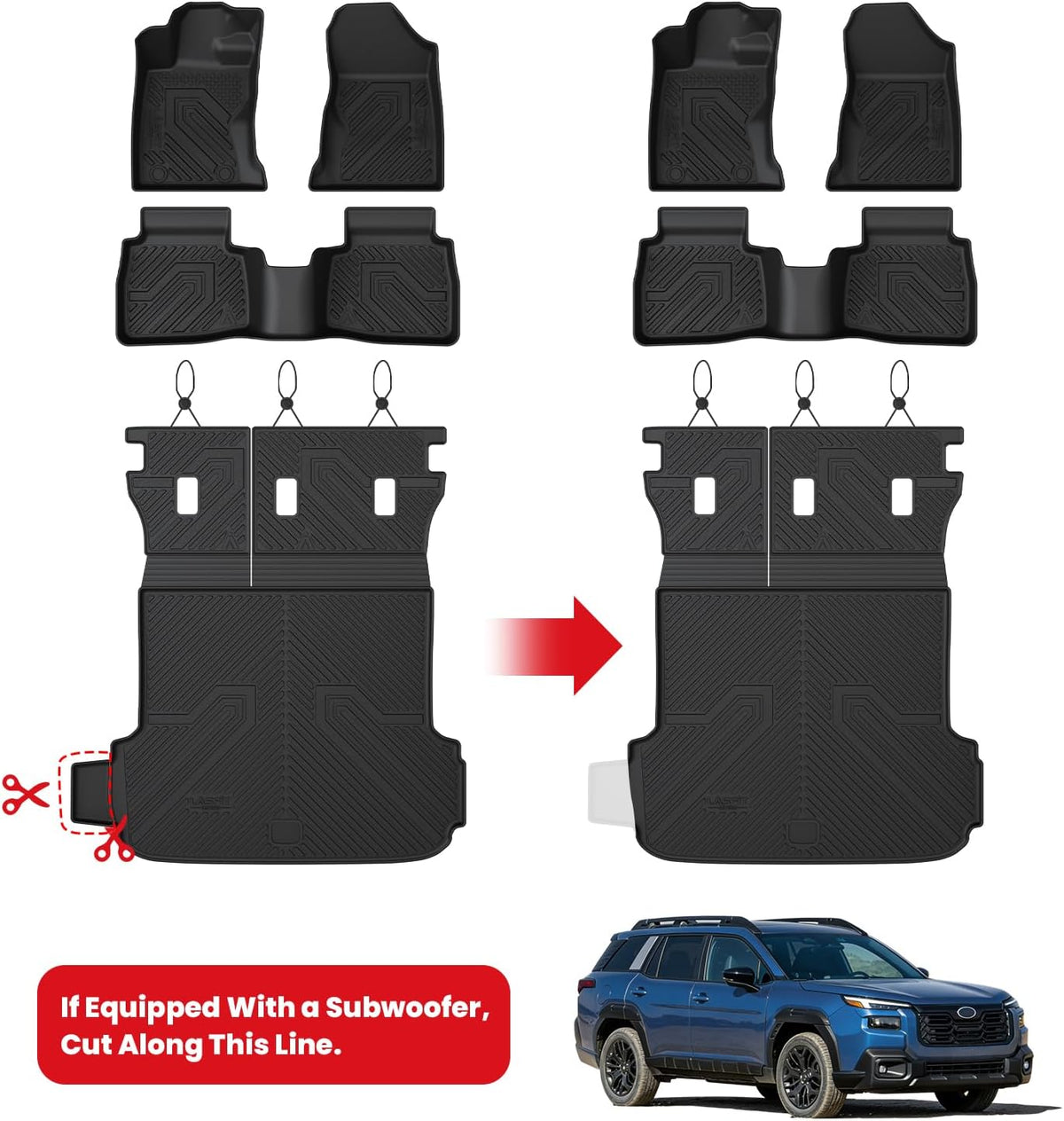 LASFIT Floor Mats & Cargo Mat for Subaru Outback 2026 【Not Fit Wilderness】