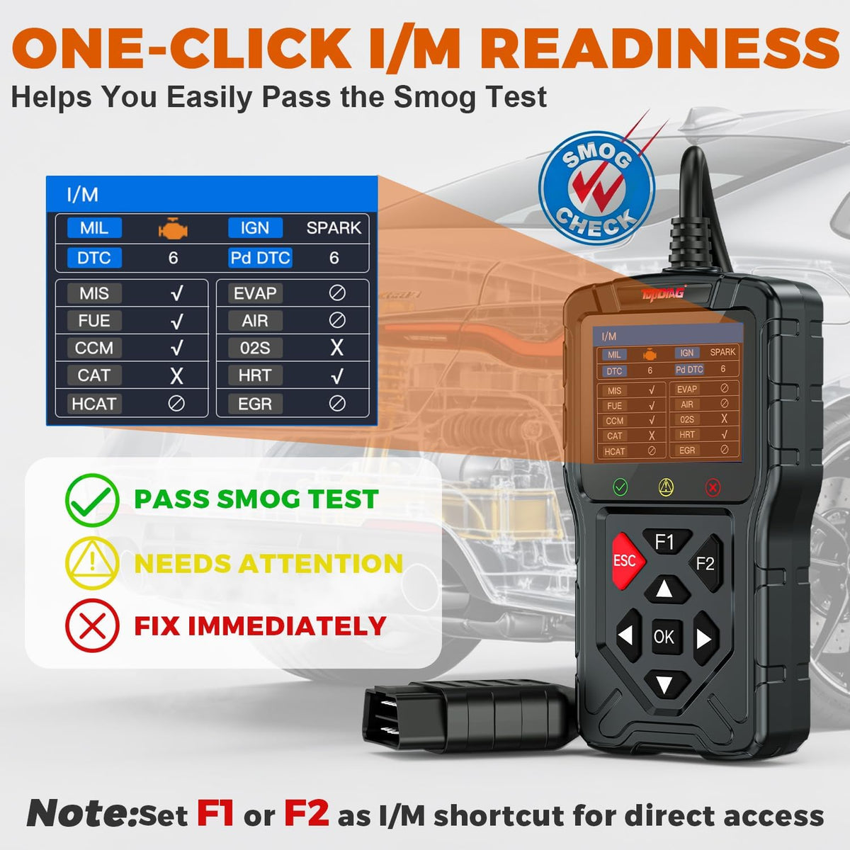 M60 OBD2 Scanner, 2-in-1 Car & Motorcycle Code Reader