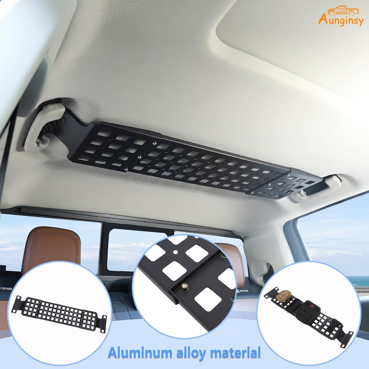 Car Interior Rear Trunk Cargo Rack Basket Tray Compatible with Ford Maverick 2022-2025 Modular Storage Luggage Carrier Roof Overhead Molle Panel System Shelf Rack Trunk Hanging Organizer Accessories