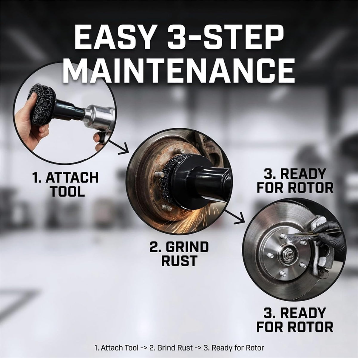 Wheel Hub Stud Cleaning Tool Kit Rust Removal Disc for Impact Wrench Drill