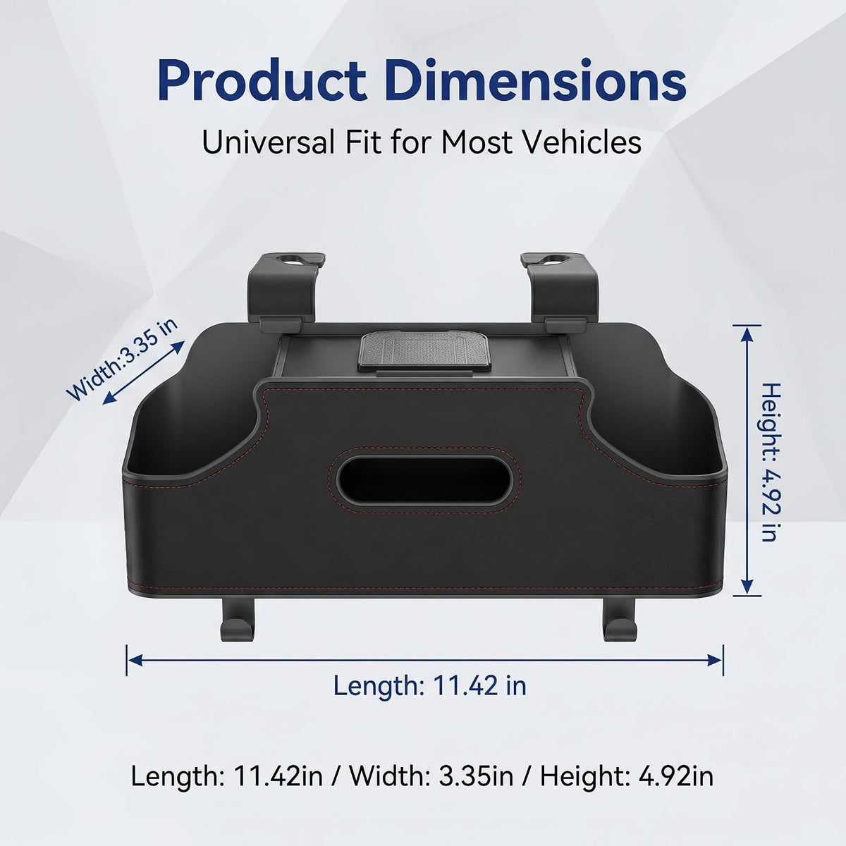 Car Seat Back Organizer, Cup Holder & Tissue Holder & Phone Stand & Dual Hooks, Multi-functional Load-bearing Storage Box for Phone Umbrella Bag, for Most Cars Trucks SUVs (Black)