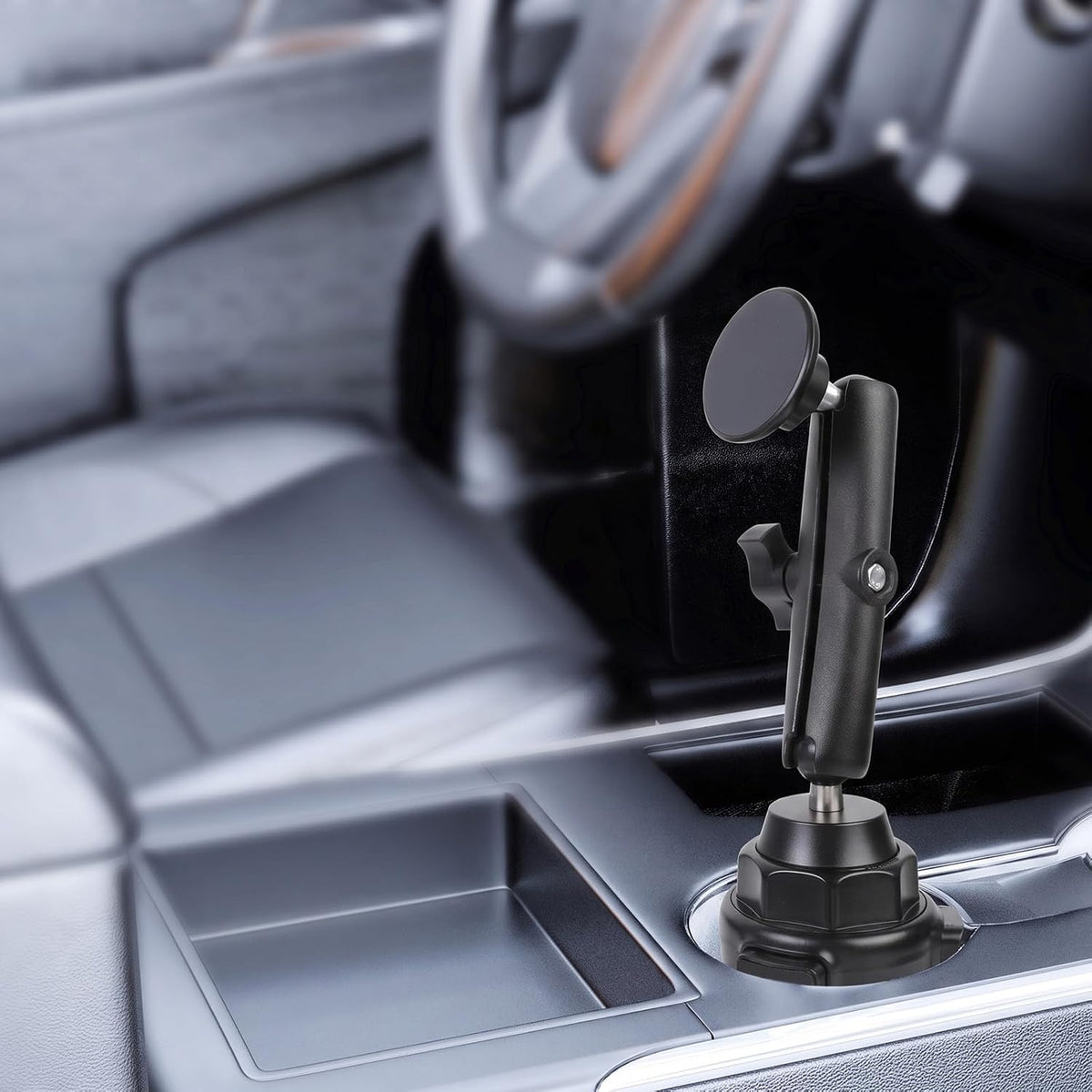 1" Ball Cup Holder Mount Base with Aluminum Long Double Socket Arm