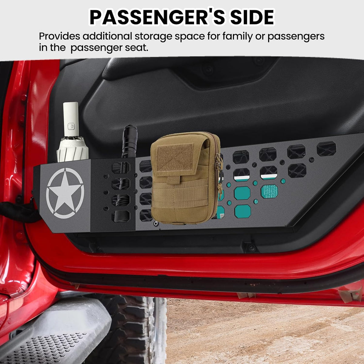 DIAMOOKY Metal Front Door Pocket Storage for Jeep Wrangler JL JLU 2018-2026
