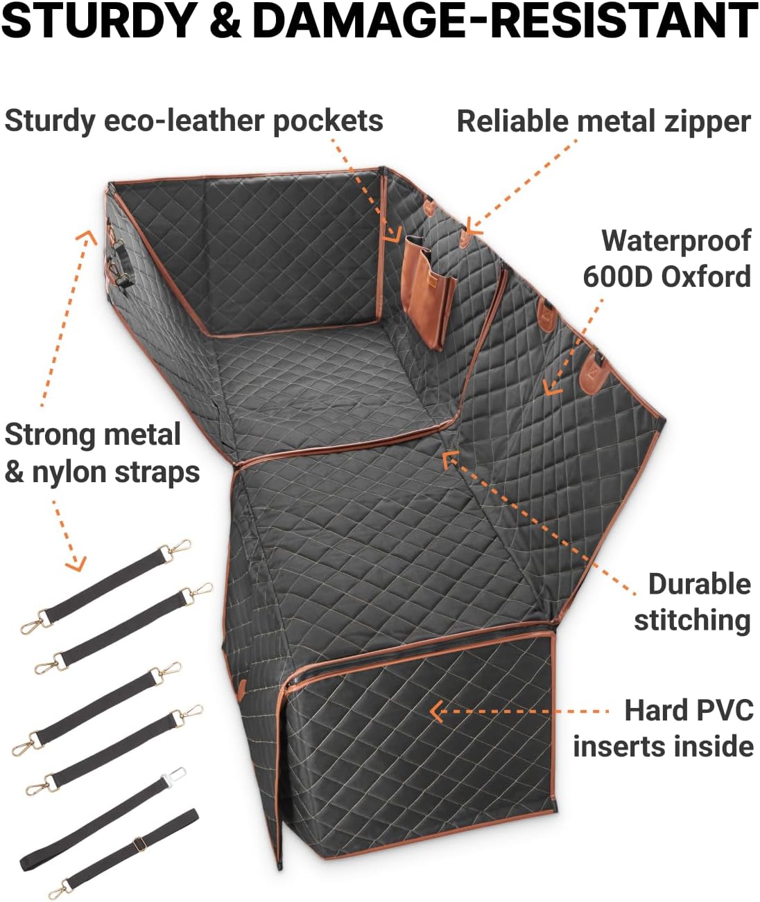 Owleys Back Seat Extender for Dogs Premium Dog Hammock for Car | Pet Cover for Dogs | Dog Covers for Cars Back Seat