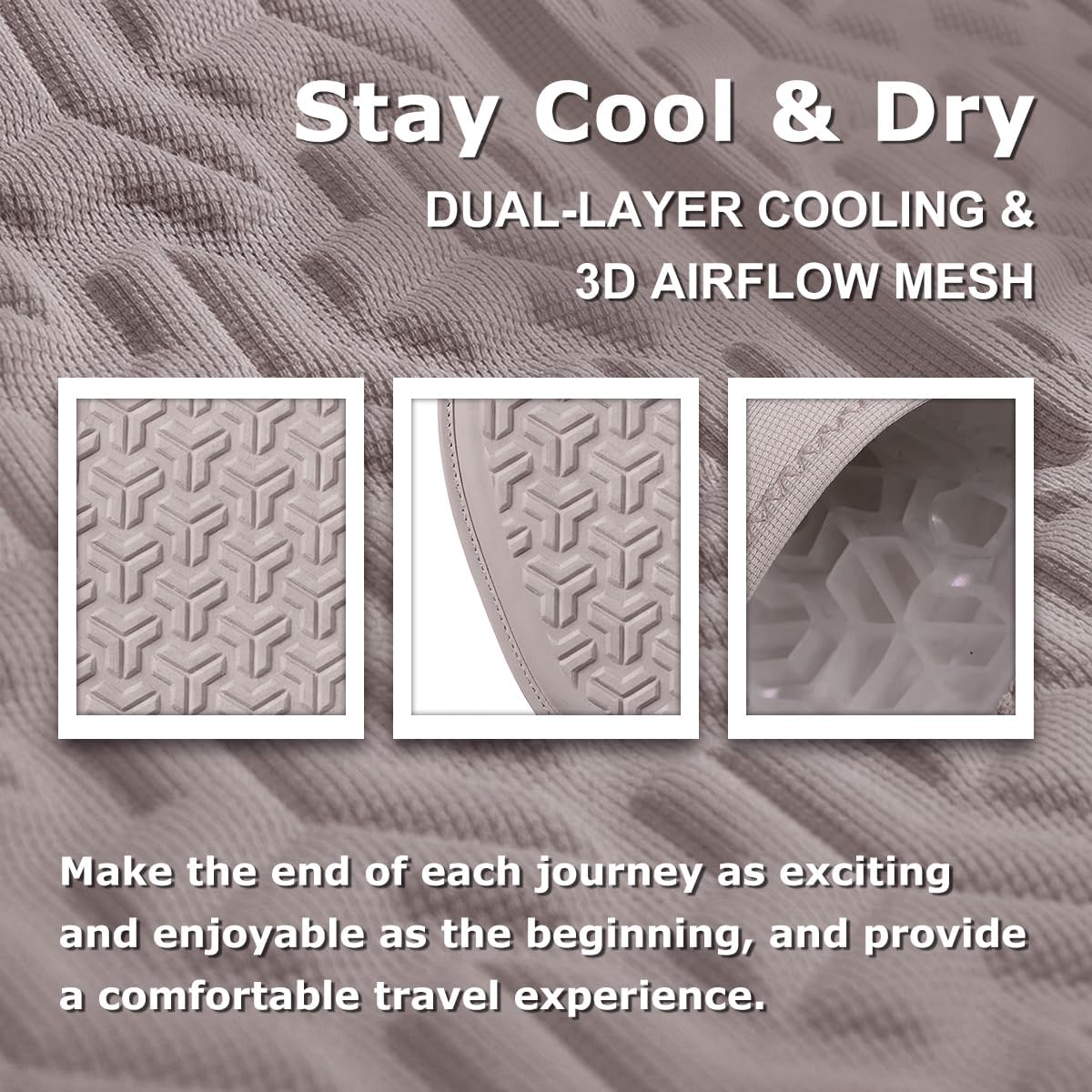 Gel Car Seat Cushion, Soft Cooling Breathable Anti-Slip Driver Seat Mat for Sciatica & Coccyx Pain Relief, Comfortable Auto Interior Chair Protector Pad, Universal Fit (Khaki)