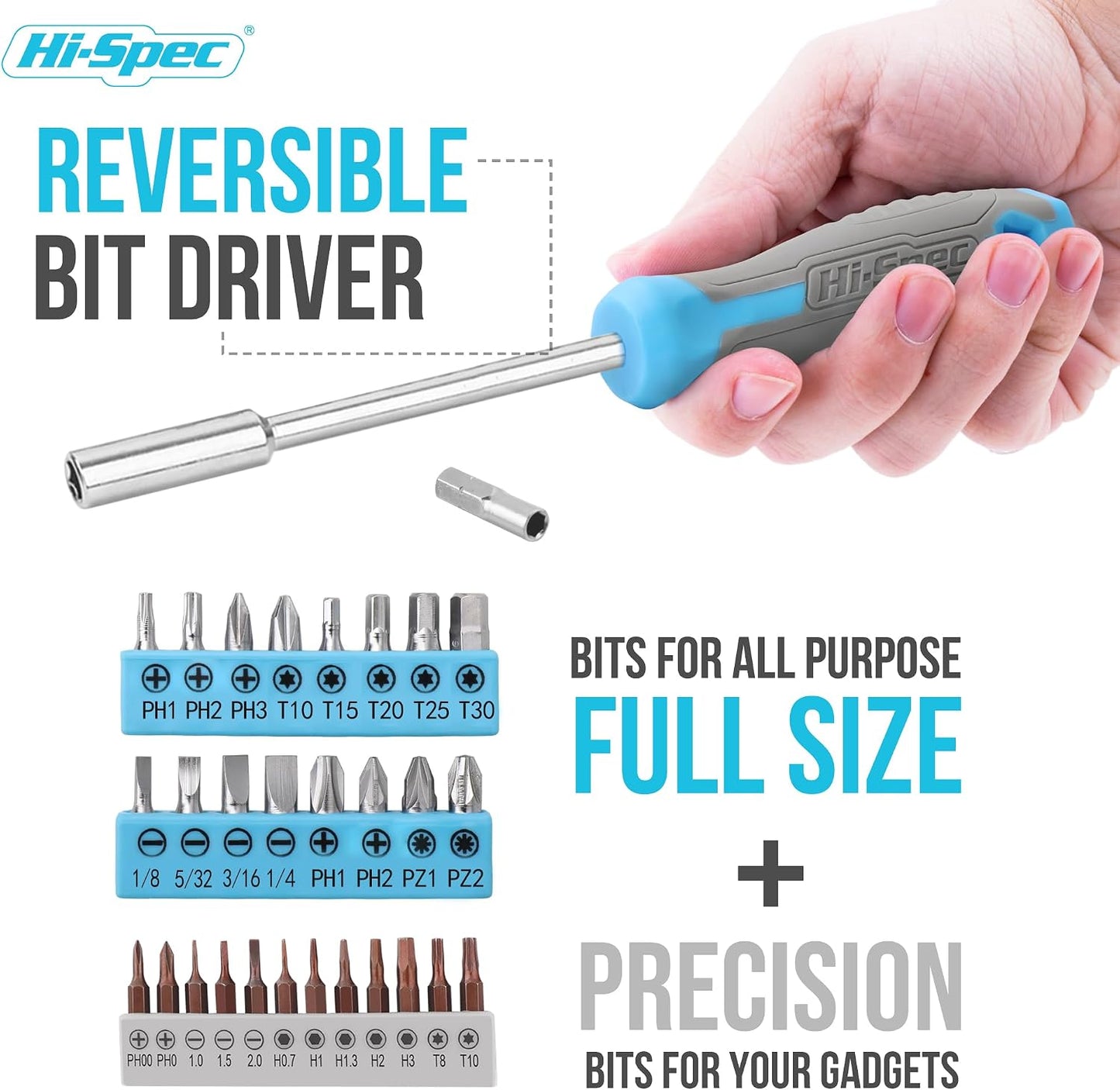 Hi-Spec Tool Set, Blue Household Starter Set with Tool Box, Car ToolKit, Tools for Home Office Dorm Room Essentials, Easy to Carry and Store
