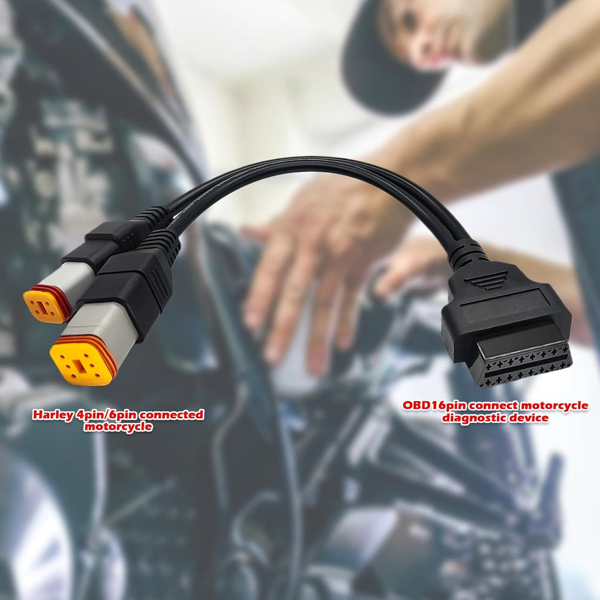 OBD2 Adapter for Harley Davidson 4 Pin 6 Pin 2 in 1 Diagnostic Cable